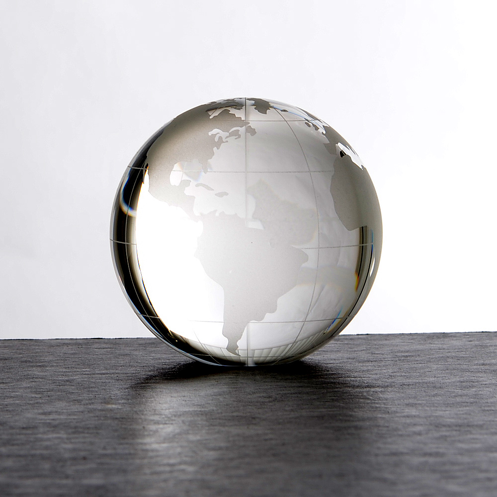 World Globe with Flat: Glassplax