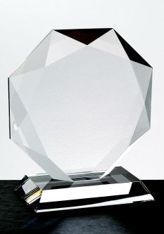 Gem Cut Octagon 6.75", Optical Crystal- Includes Base