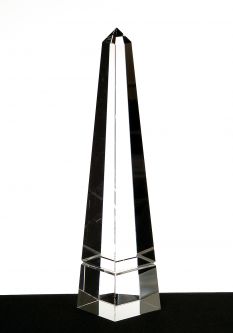 Grooved Obelisk 8", Optical Crystal