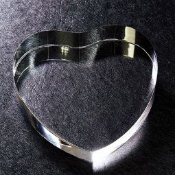 Tapered Heart 4" x 4" x 1", Optical Crystal